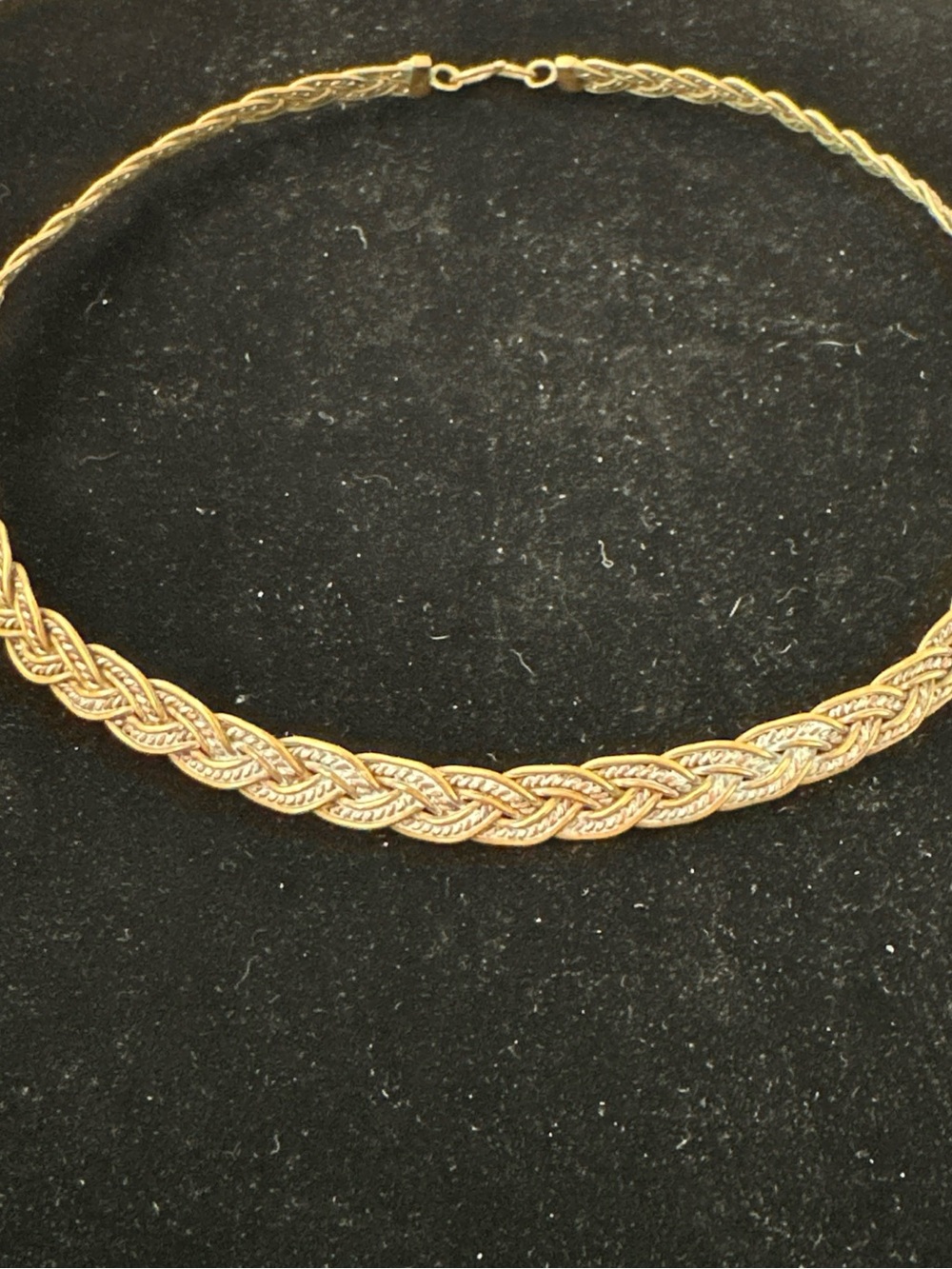VINTAGE BRASS BRAIDED CHOKER NECKLACE